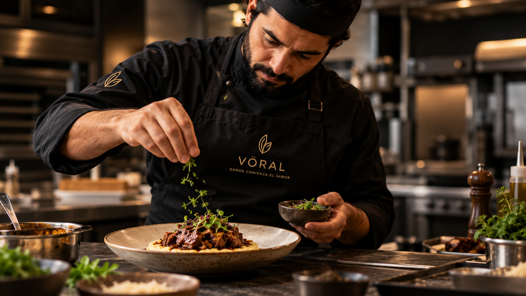 Chef trabajando con preparaciones VÖRAL